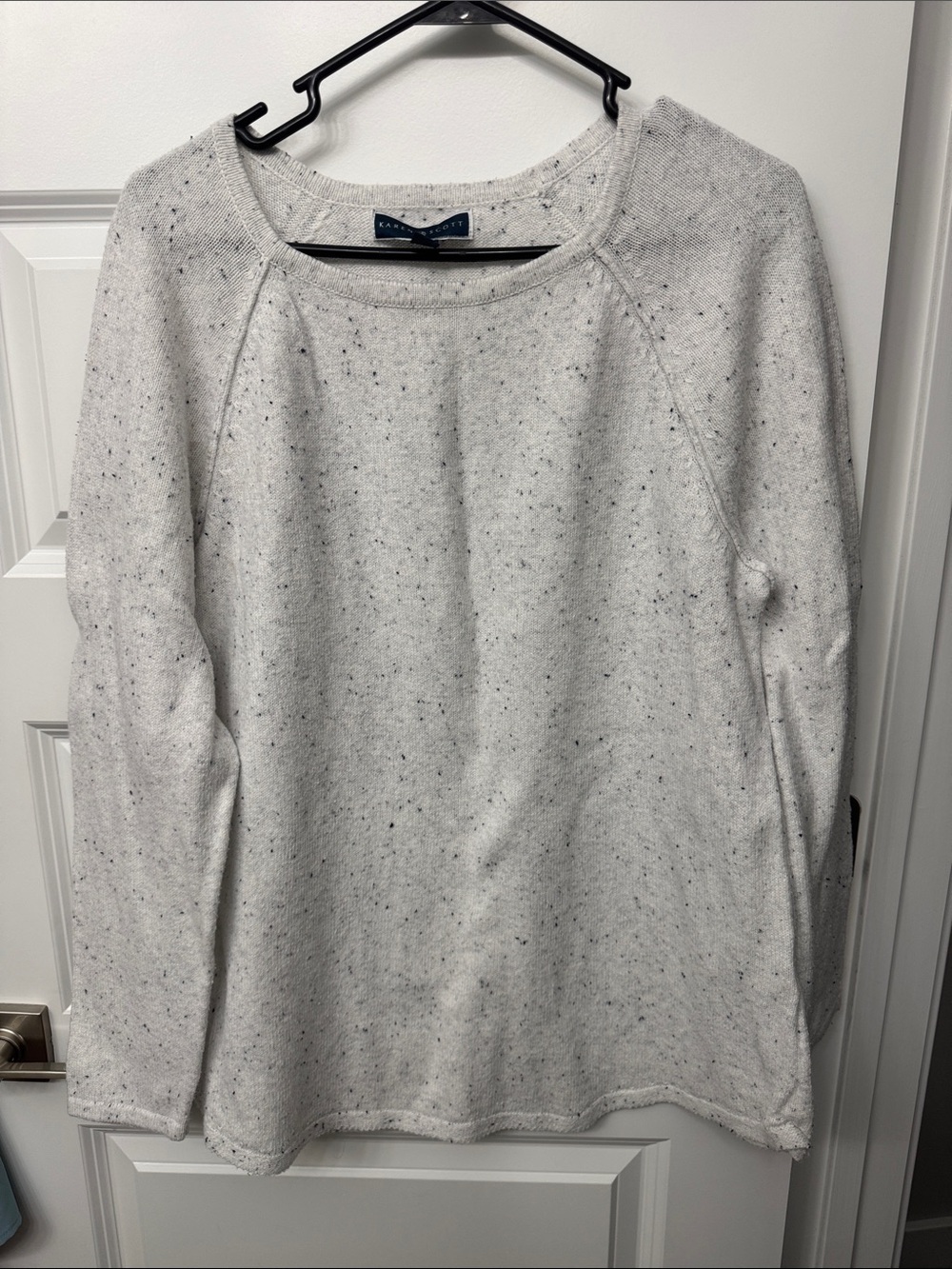 Karen Scott Light Gray Speckled Crewneck Sweater